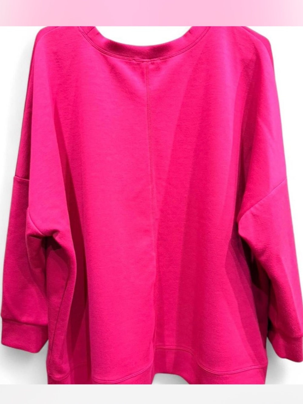 Cable & Gauge Women's Oversized Hot Pink Sweatshirt with pockets. 3X